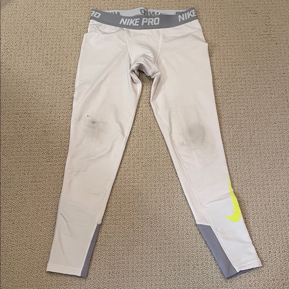 Nike Pro Kids Sport Leggings with Yellow Swoosh